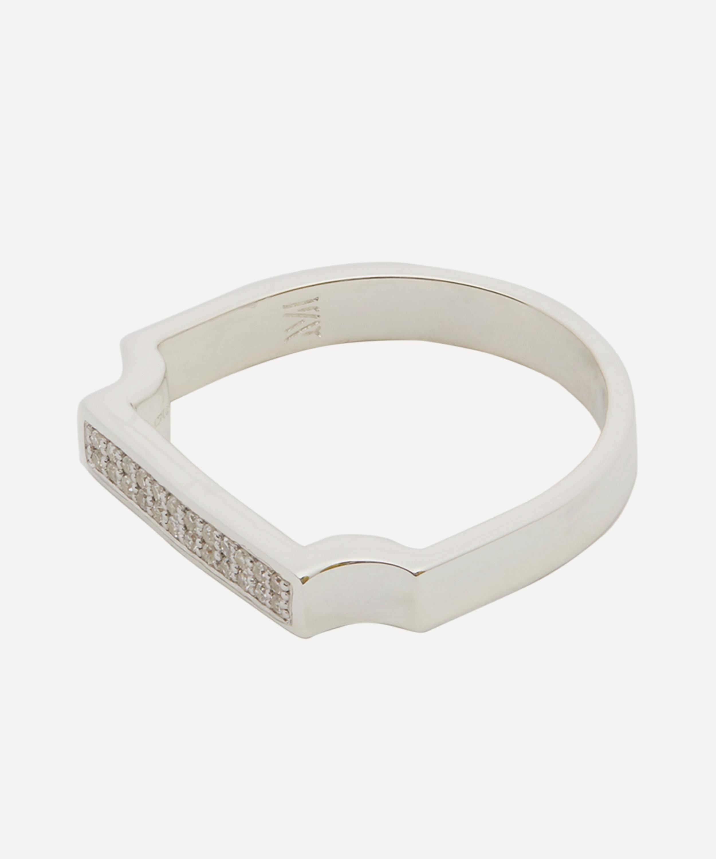 Monica Vinader - Silver Signature Diamond Ring image number 1