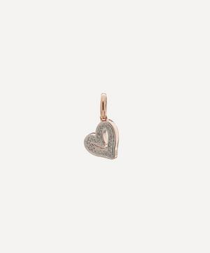 Monica Vinader - Rose Gold Plated Vermeil Silver Alphabet Diamond Heart Pendant Charm image number 0