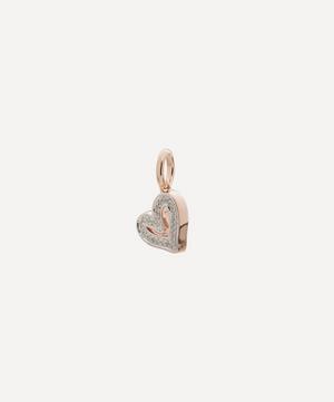 Monica Vinader - Rose Gold Plated Vermeil Silver Alphabet Diamond Heart Pendant Charm image number 1