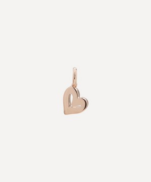 Monica Vinader - Rose Gold Plated Vermeil Silver Alphabet Diamond Heart Pendant Charm image number 2