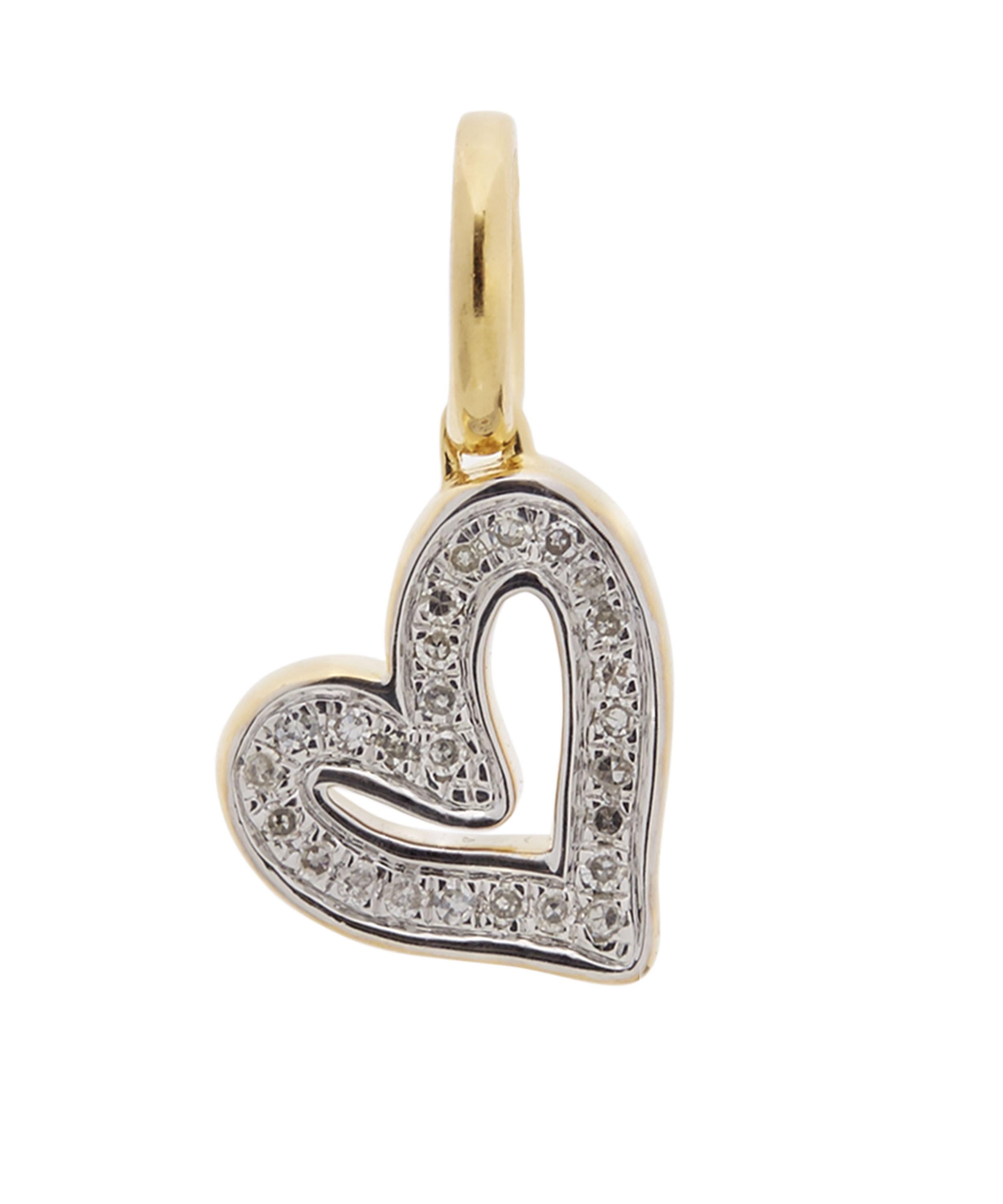 Monica Vinader - Gold Plated Vermeil Silver Alphabet Diamond Heart Pendant image number 0