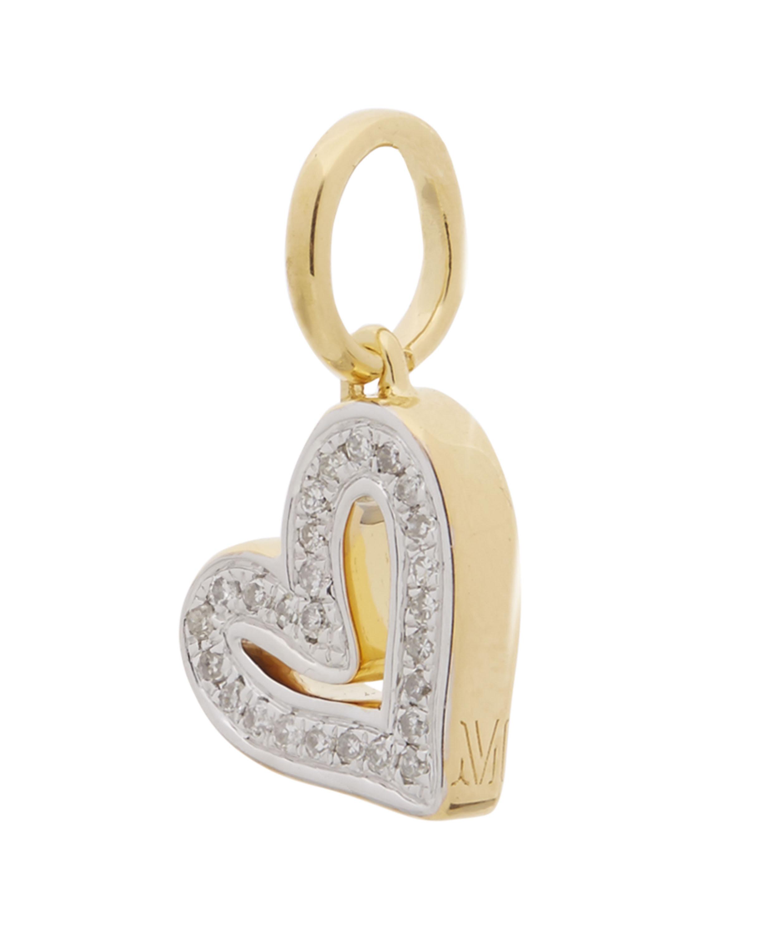 Monica Vinader - Gold Plated Vermeil Silver Alphabet Diamond Heart Pendant image number 1