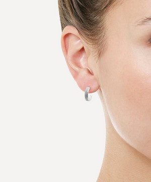Monica Vinader - Silver Fiji Mini Diamond Hoop Earrings image number 1