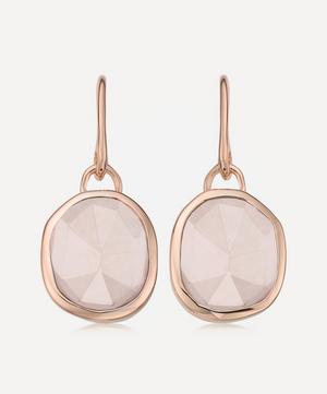 Monica Vinader - Rose Gold Plated Vermeil Silver Siren Rose Quartz Wire Drop Earrings image number 0