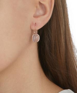 Monica Vinader - Rose Gold Plated Vermeil Silver Siren Rose Quartz Wire Drop Earrings image number 1