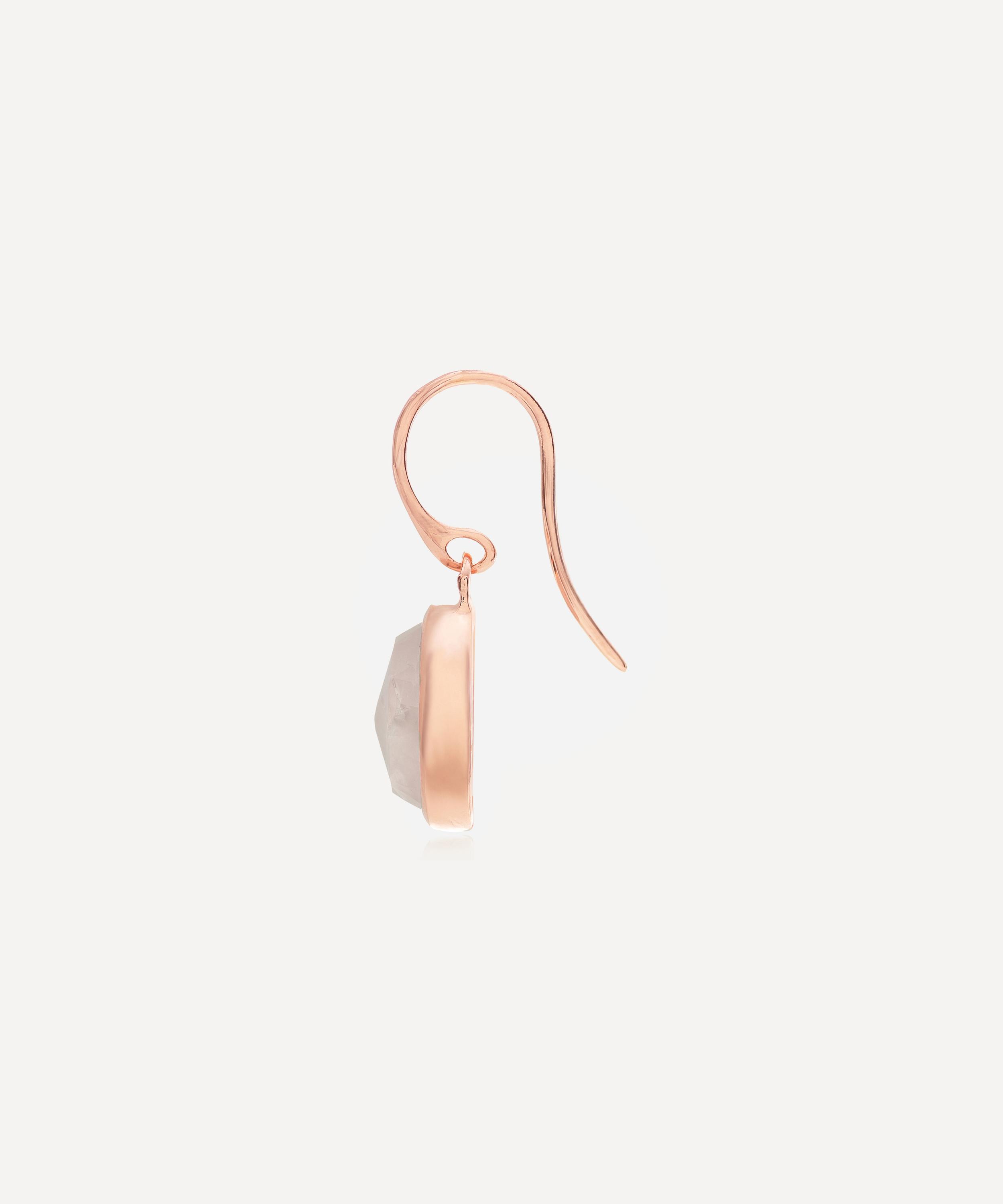 Monica Vinader - Rose Gold Plated Vermeil Silver Siren Rose Quartz Wire Drop Earrings image number 1