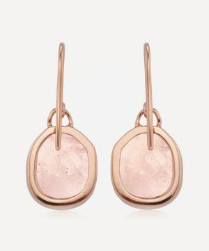 Monica Vinader - Rose Gold Plated Vermeil Silver Siren Rose Quartz Wire Drop Earrings image number 3