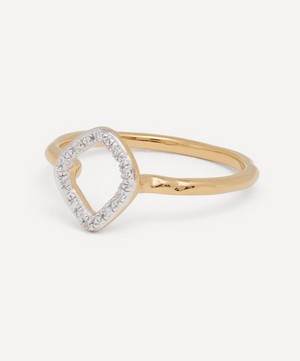 Monica Vinader - Gold Plated Vermeil Silver Riva Mini Kite Diamond Stacking Ring image number 2