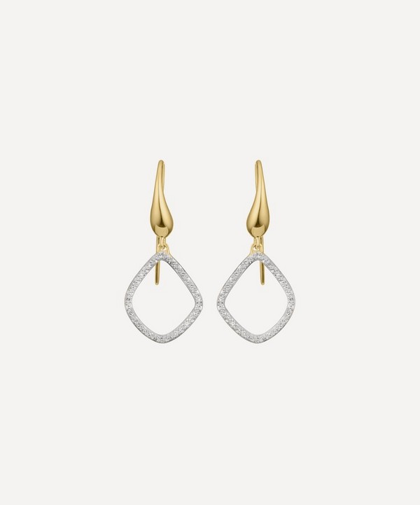 Monica Vinader - Gold Plated Vermeil Silver Riva Kite Diamond Earrings image number null
