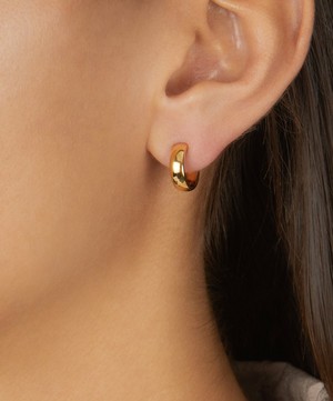Monica Vinader - Gold Plated Vermeil Silver Fiji Mini Hoop Earrings image number 2