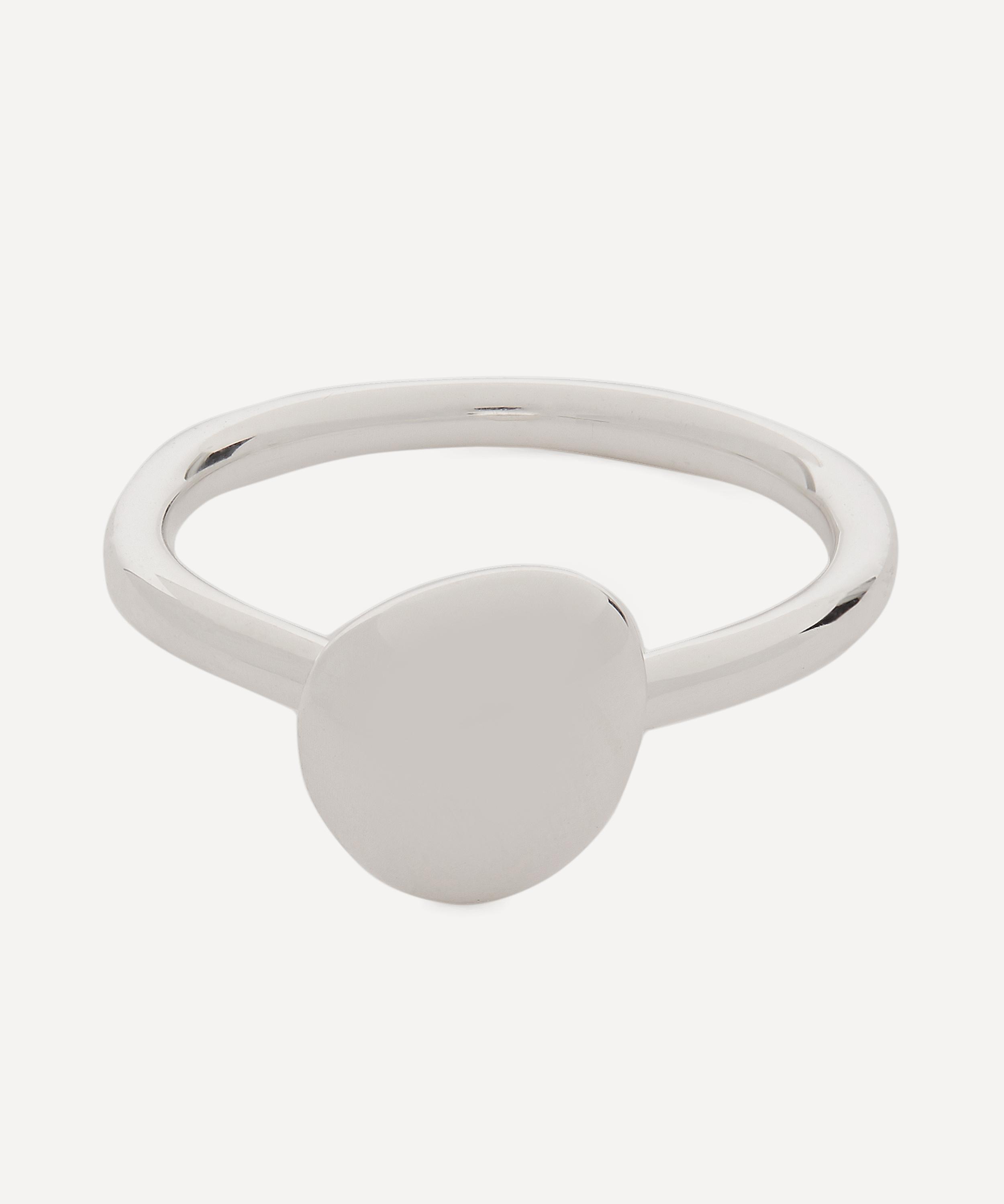 Monica Vinader - Silver Nura Small Pebble Stacking Ring image number 