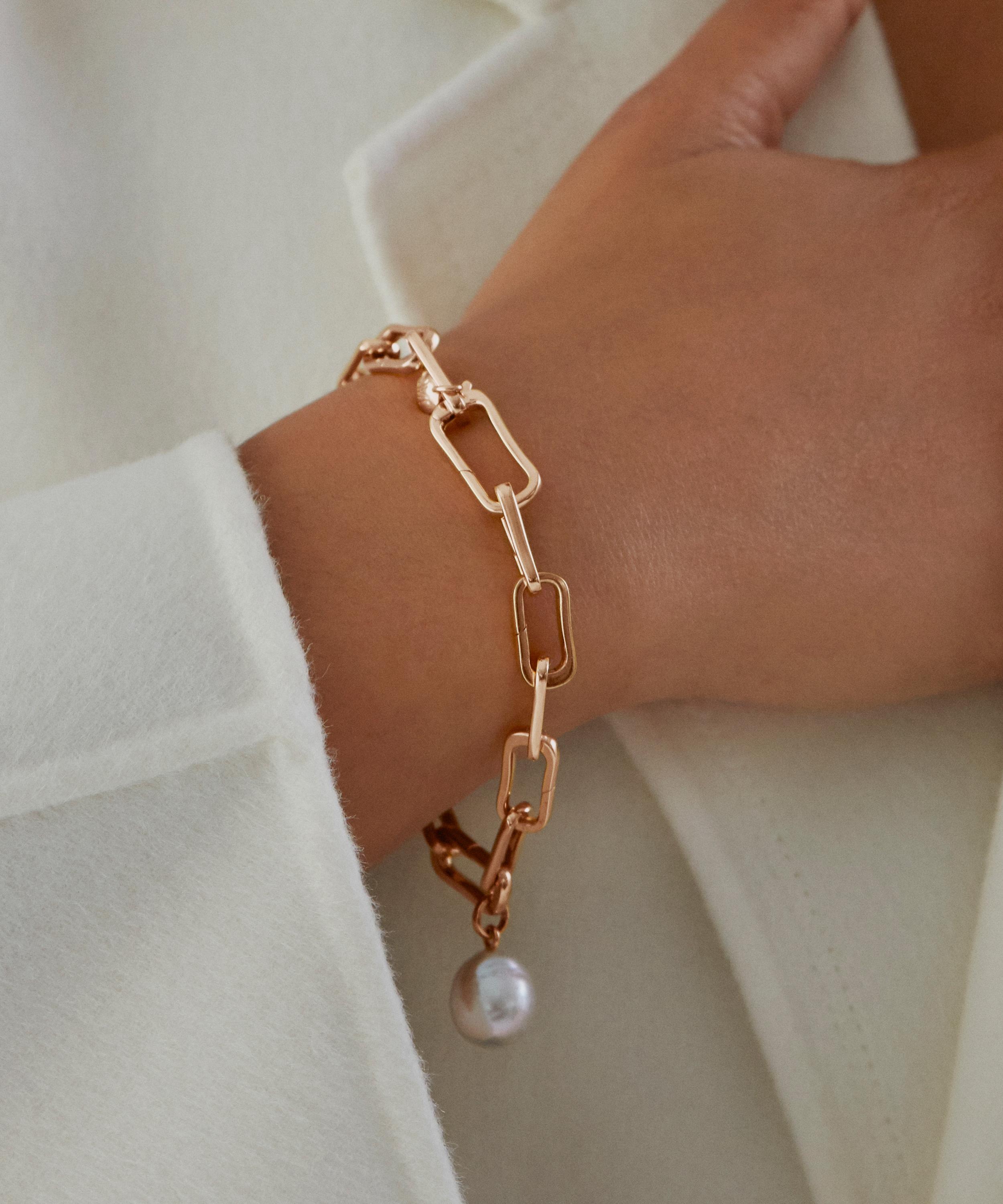 Monica Vinader - Rose Gold Plated Vermeil Silver Alta Capture Charm Bracelet image number 1