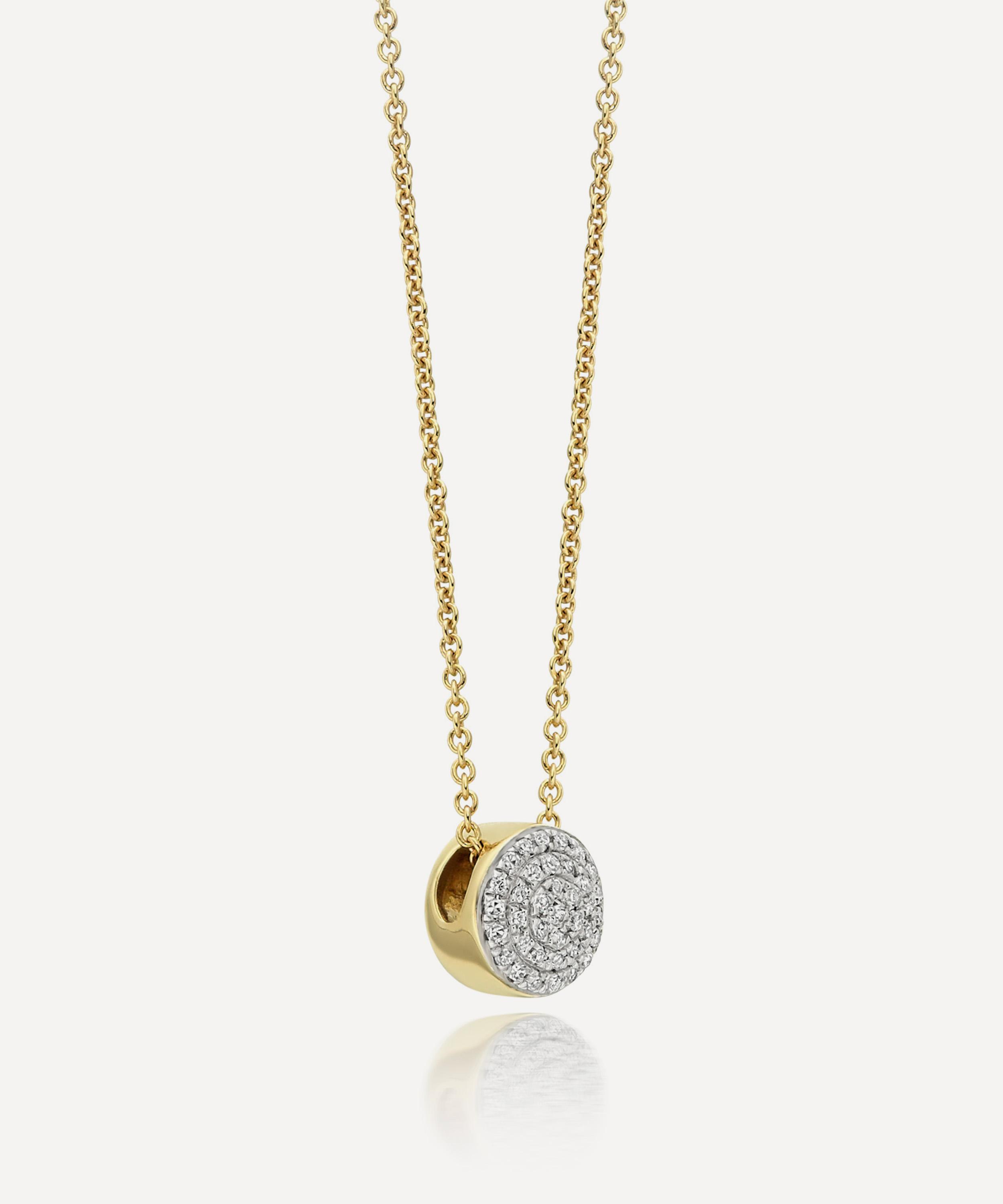 Monica Vinader - Gold Vermeil Fiji Button Diamond Necklace image number 2