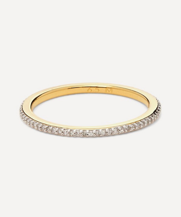 Monica Vinader - Gold Plated Vermeil Silver Skinny Diamond Eternity Ring image number null