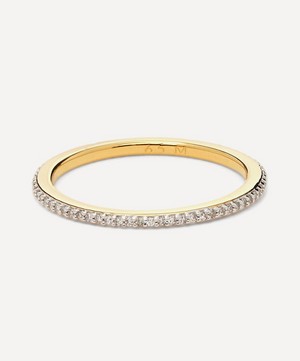 Monica Vinader - Gold Plated Vermeil Silver Skinny Diamond Eternity Ring image number 0