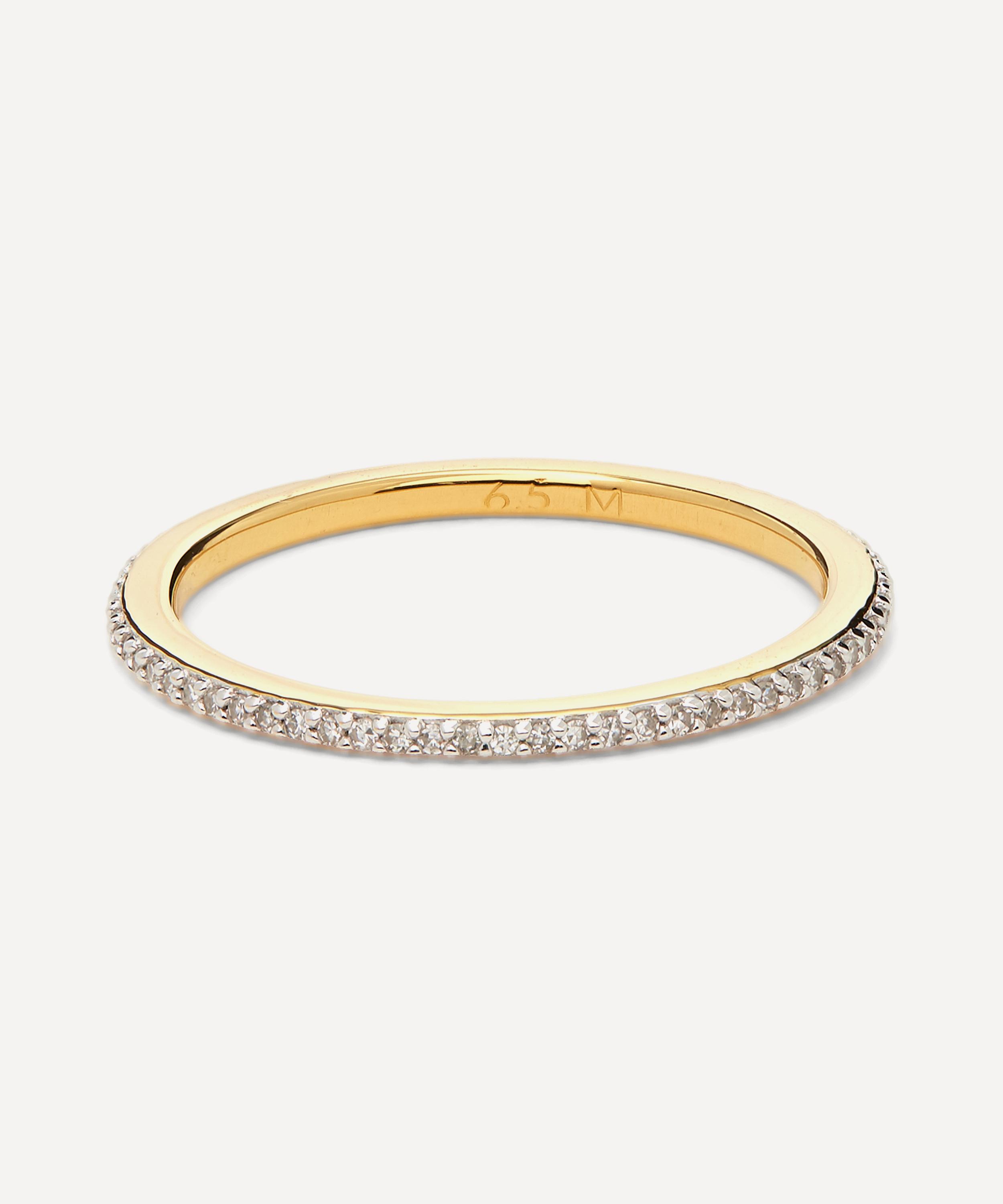 Monica Vinader Gold Plated Vermeil Silver Skinny Diamond Eternity Ring ...