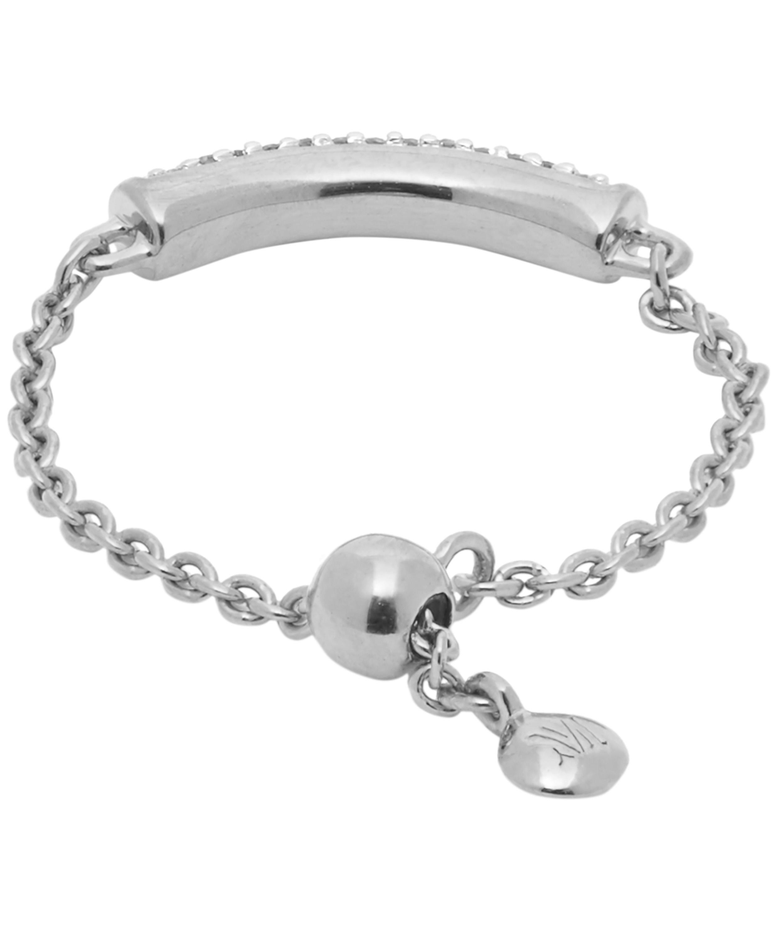 Monica Vinader - Silver Fiji Diamond Bar Friendship Ring image number 3
