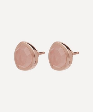 Monica Vinader - Rose Gold Plated Vermeil Silver Siren Rose Quartz Stud Earrings image number 1