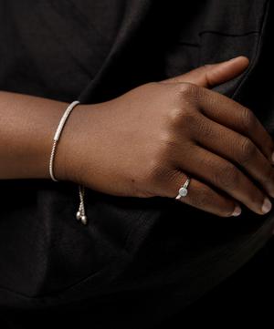 Monica Vinader - Silver Fiji Mini Diamond Bar Bracelet image number 1