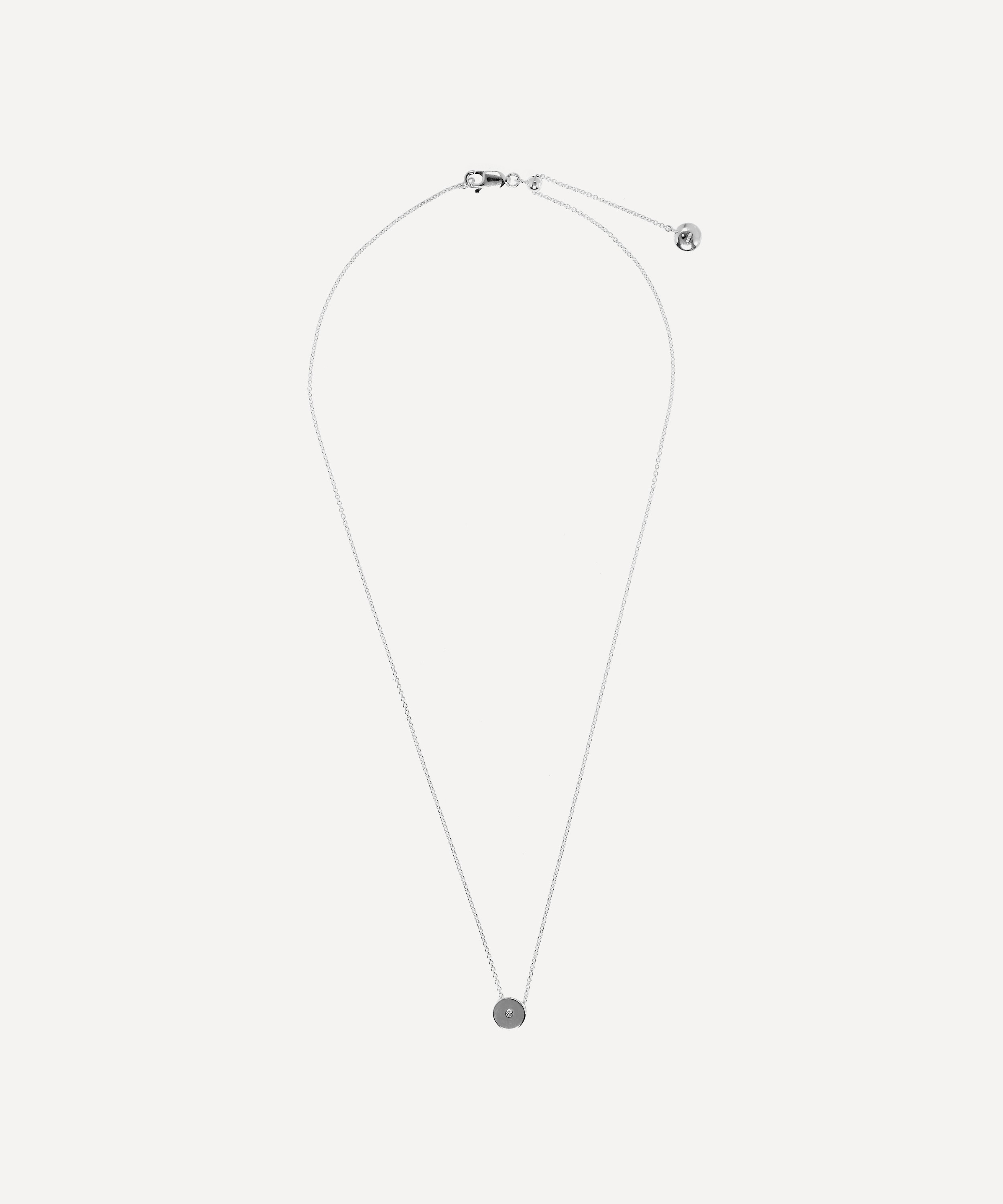 Monica Vinader - Silver Linear Solo Diamond Necklace image number 0