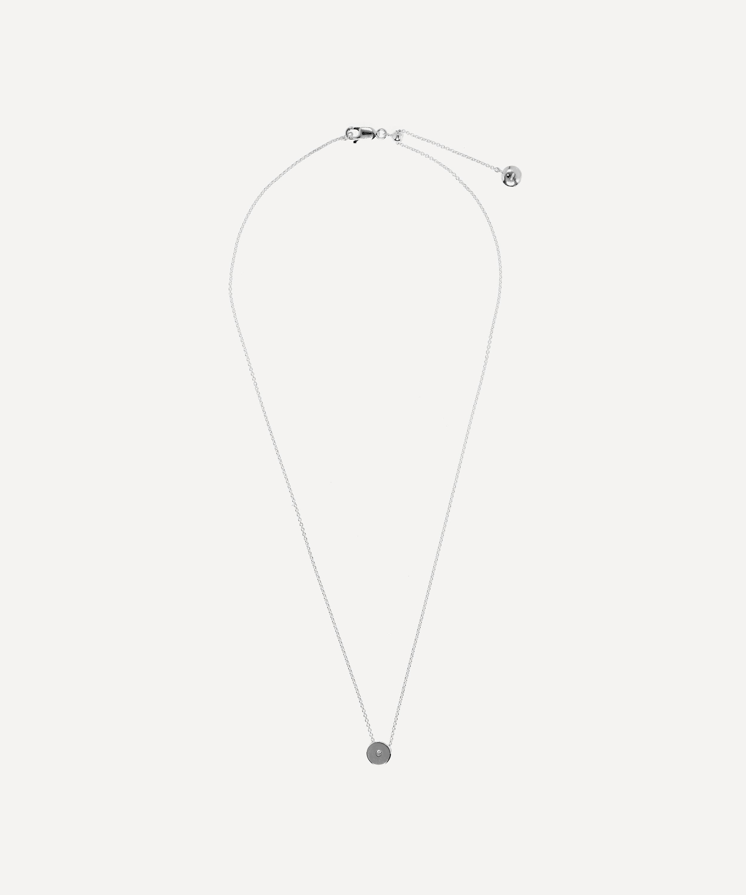 Monica Vinader Silver Linear Solo Diamond Necklace | Liberty