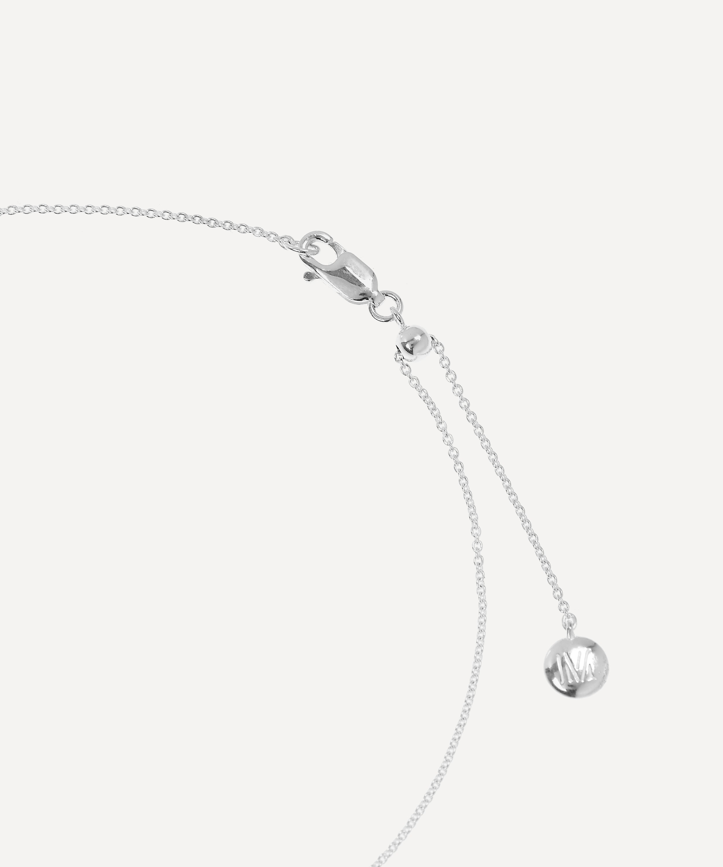 Monica Vinader - Silver Linear Solo Diamond Necklace image number 2