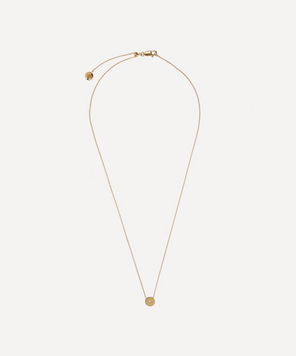 Monica Vinader - Gold Plated Vermeil Silver Linear Solo Diamond Necklace image number null
