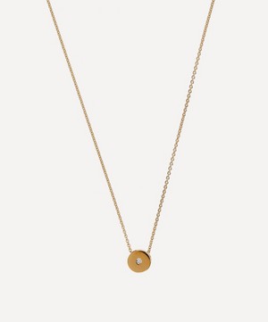 Monica Vinader - Gold Plated Vermeil Silver Linear Solo Diamond Necklace image number 1