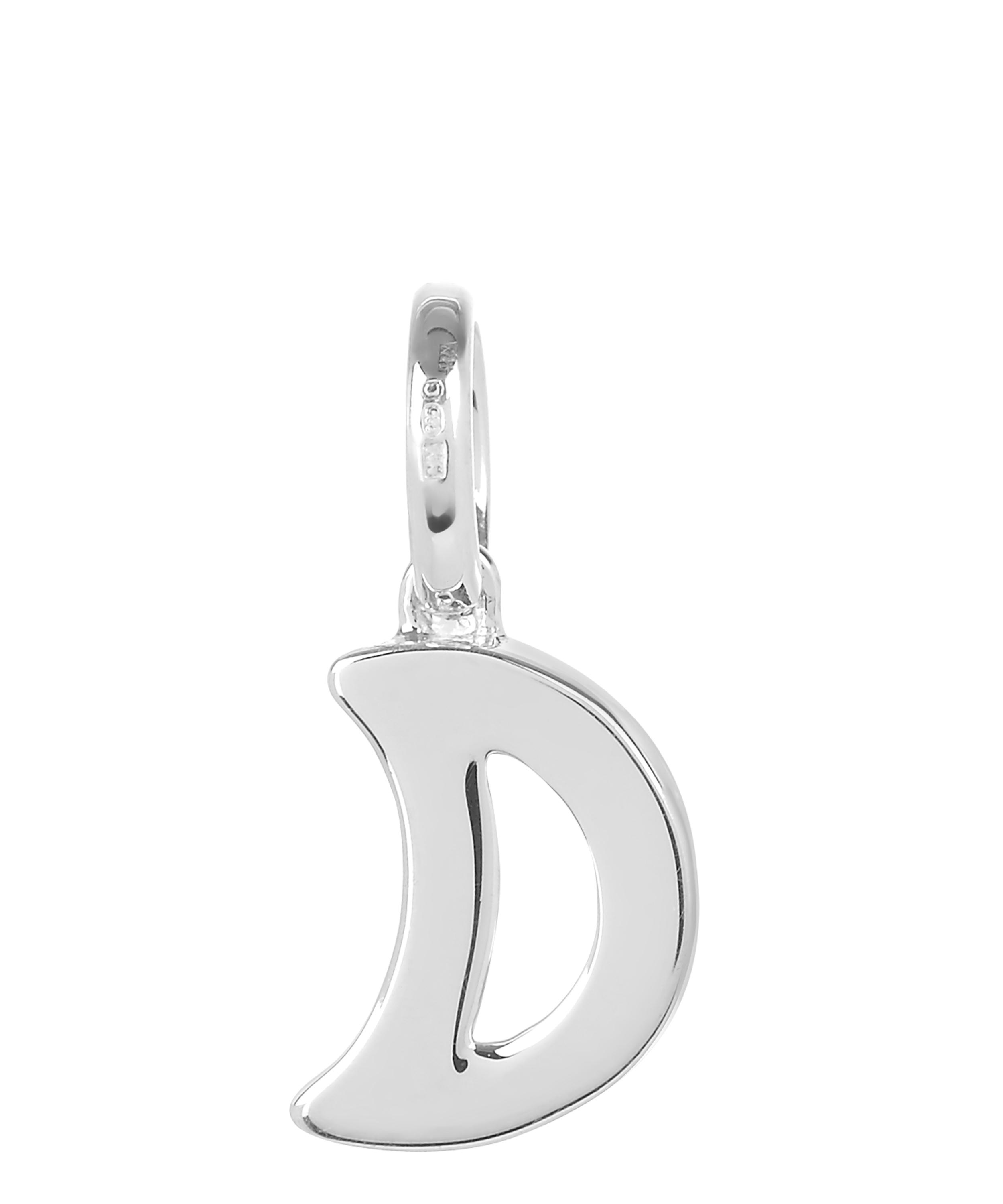 Monica Vinader - Silver Alphabet Diamond Moon Pendant image number 2