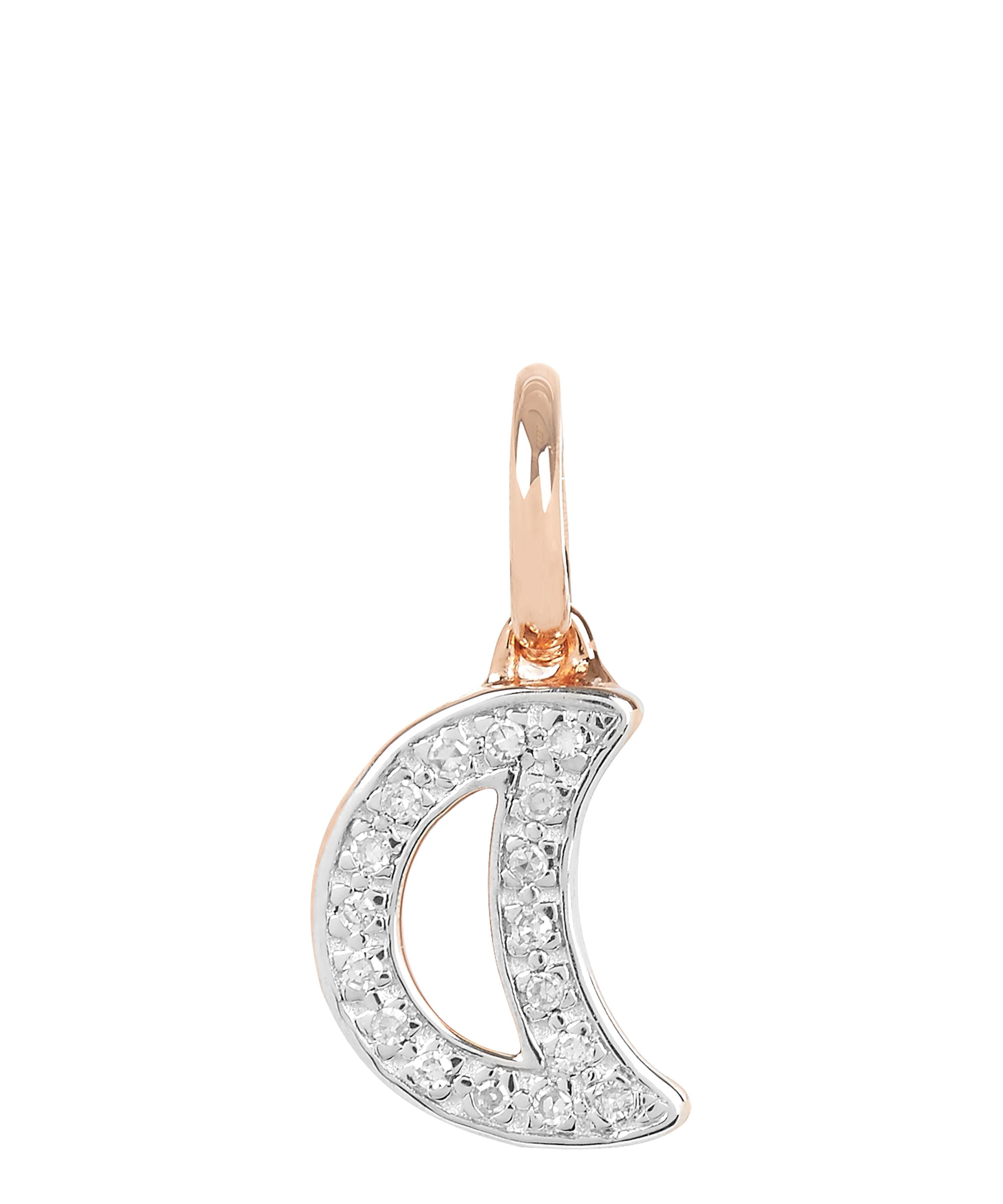 Monica Vinader Rose Gold Plated Vermeil Silver Alphabet Diamond