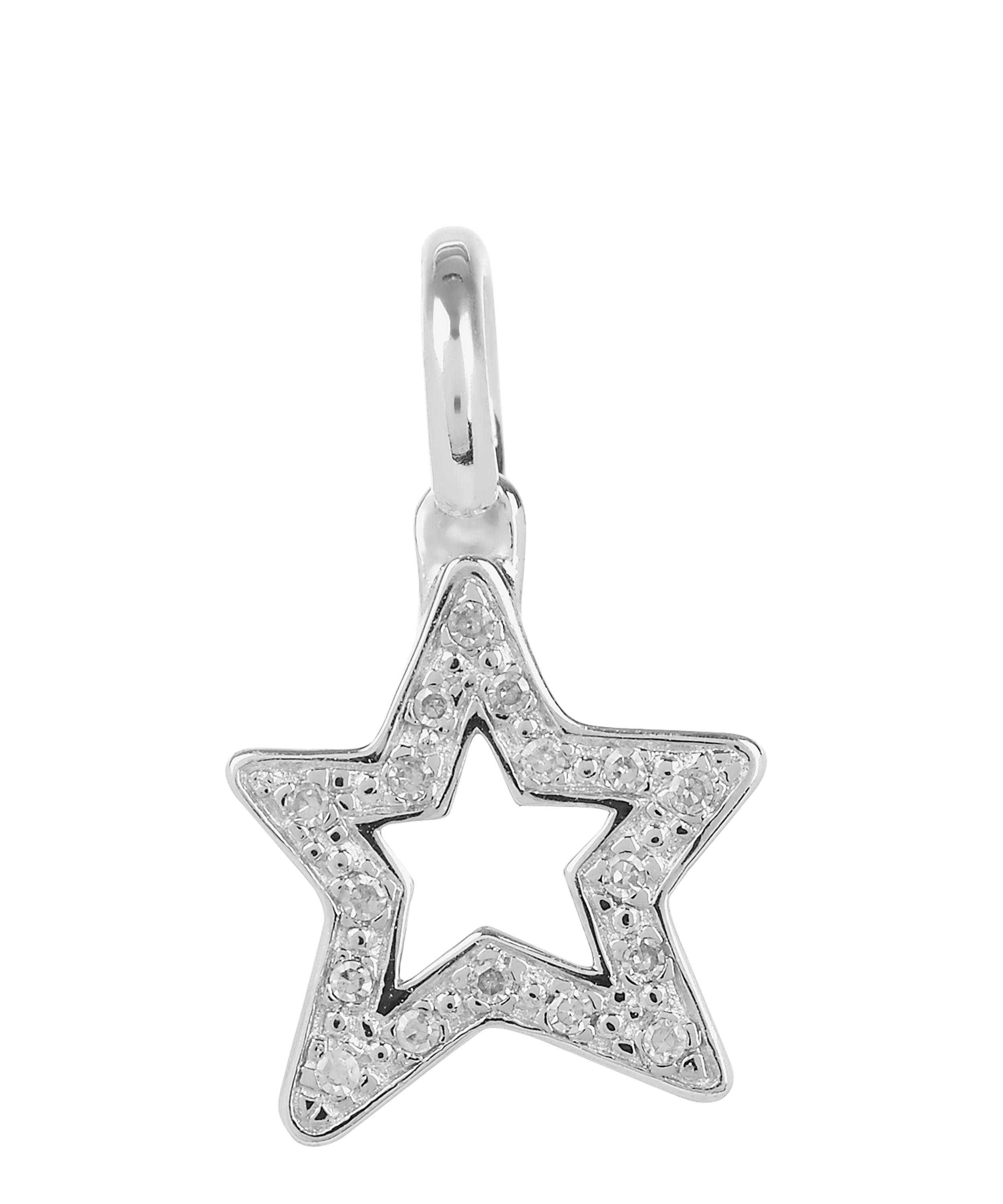 Monica Vinader - Silver Alphabet Diamond Star Pendant image number 