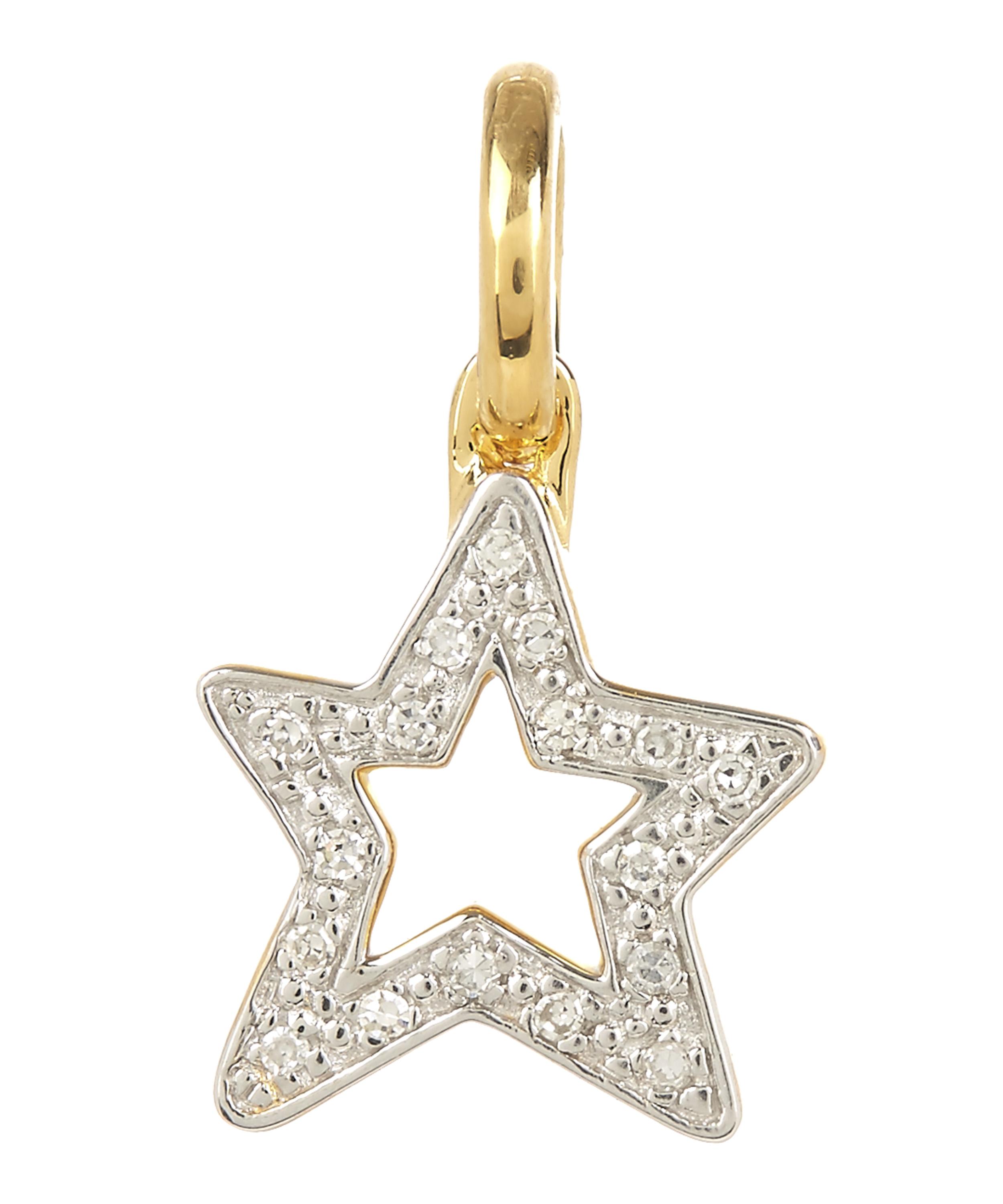 Monica Vinader - Gold Plated Vermeil Silver Alphabet Diamond Star Pendant image number 