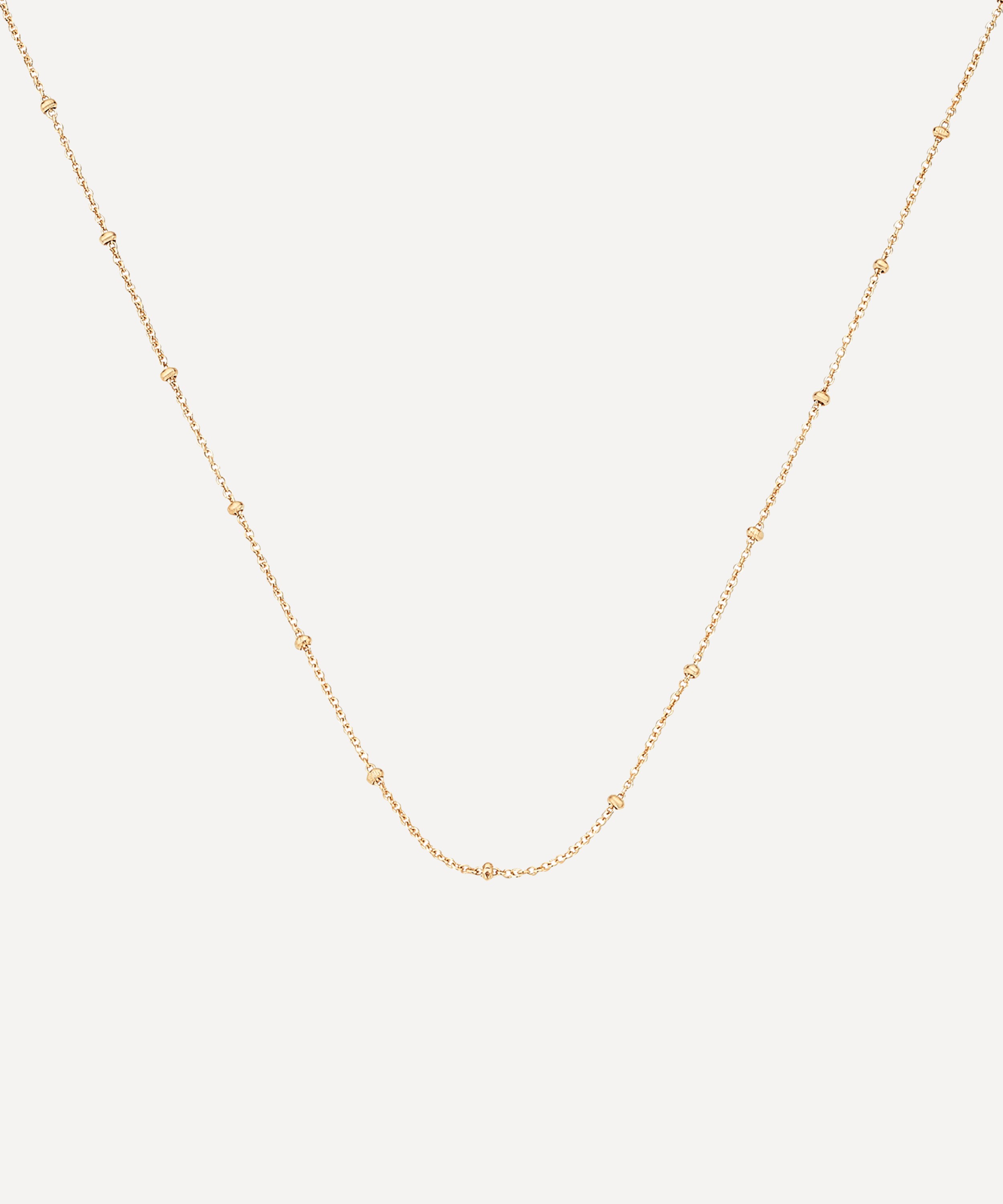 Monica Vinader - Gold Plated Vermeil Silver Long Fine Beaded Chain Necklace image number 0