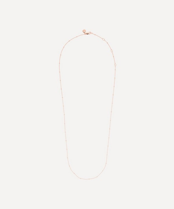 Monica Vinader - Rose Gold Plated Vermeil Silver Long Fine Beaded Chain image number null