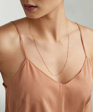 Monica Vinader - Rose Gold Plated Vermeil Silver Long Fine Beaded Chain image number 1