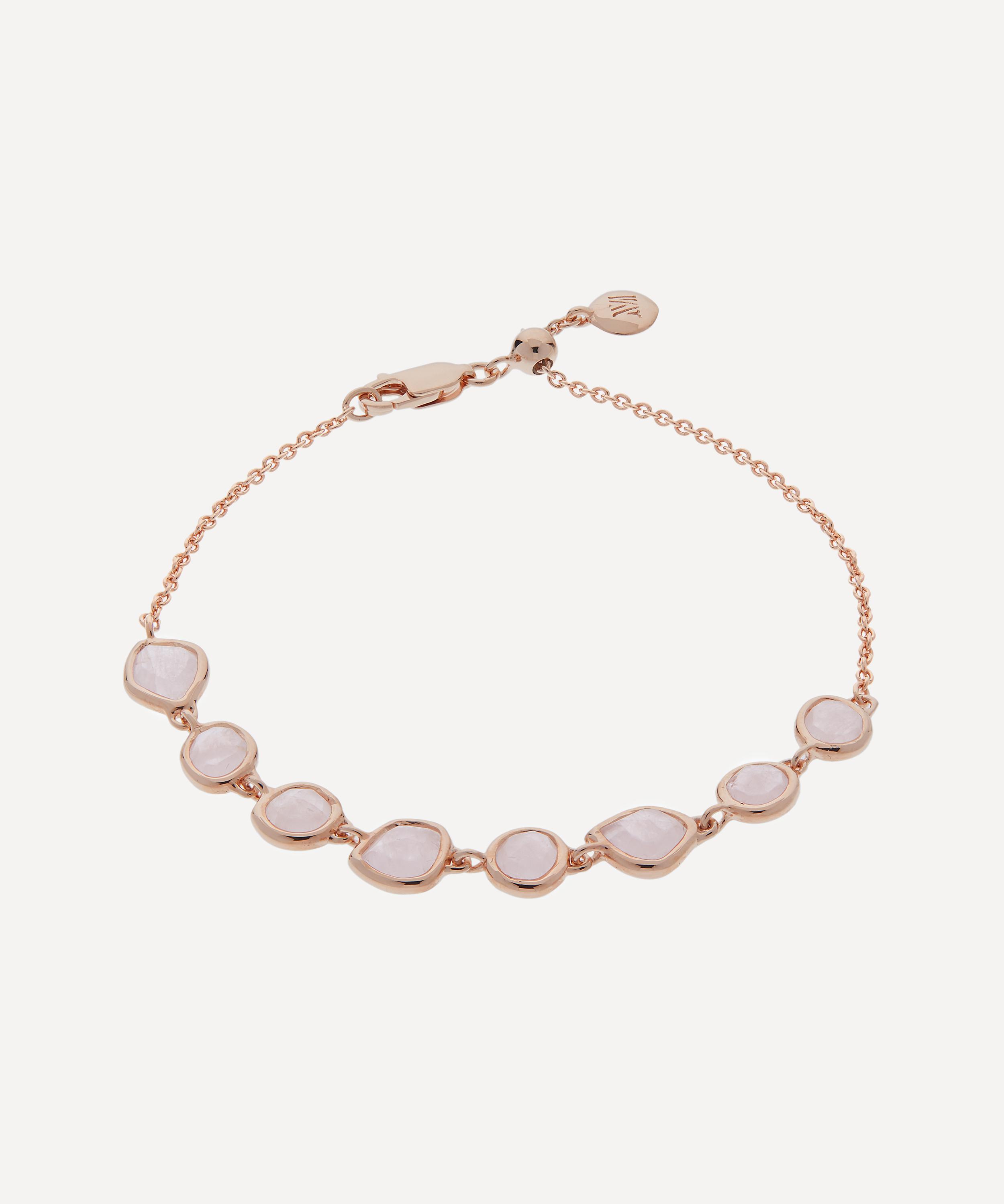 Monica Vinader Rose Gold Plated Vermeil Silver Siren Rose Quartz Mini