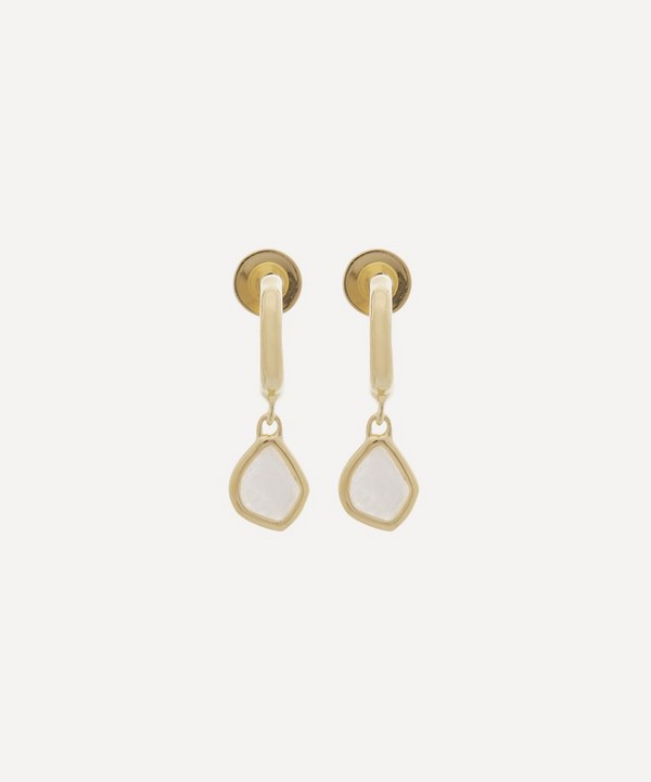 Monica Vinader - Gold Plated Vermeil Silver Siren Moonstone Mini Nugget Drop Earrings image number null