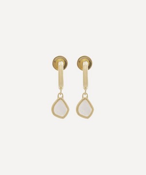 Monica Vinader - Gold Plated Vermeil Silver Siren Moonstone Mini Nugget Drop Earrings image number 0