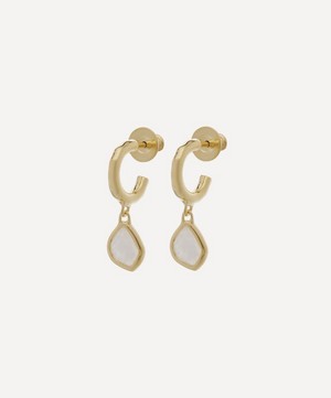 Monica Vinader - Gold Plated Vermeil Silver Siren Moonstone Mini Nugget Drop Earrings image number 2