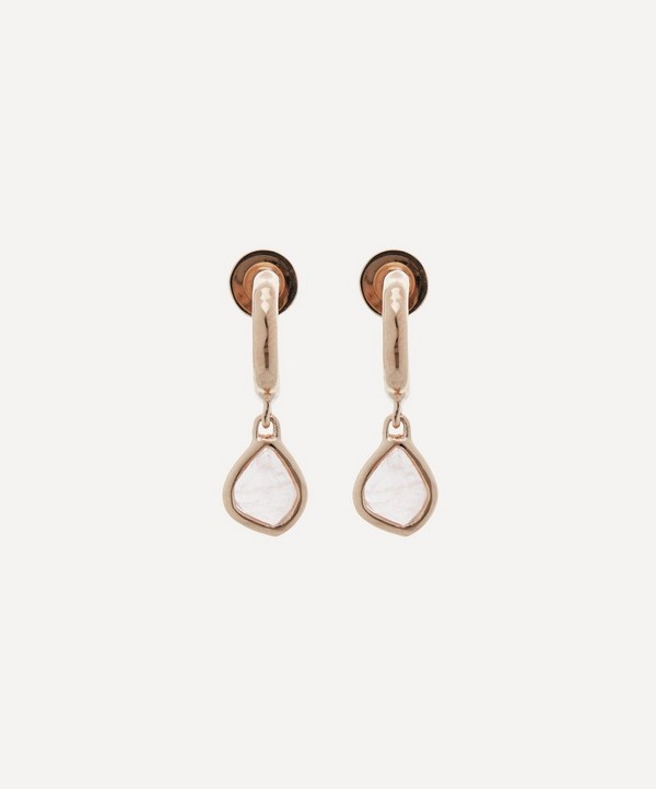Monica Vinader - Rose Gold Plated Vermeil Silver Siren Rose Quartz Mini Nugget Drop Earrings image number null