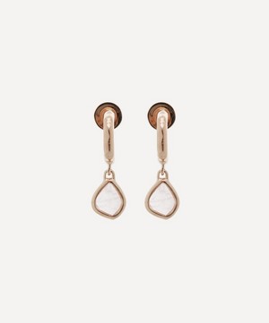 Monica Vinader - Rose Gold Plated Vermeil Silver Siren Rose Quartz Mini Nugget Drop Earrings image number 0