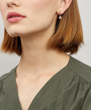 Monica Vinader - Rose Gold Plated Vermeil Silver Siren Rose Quartz Mini Nugget Drop Earrings image number 1