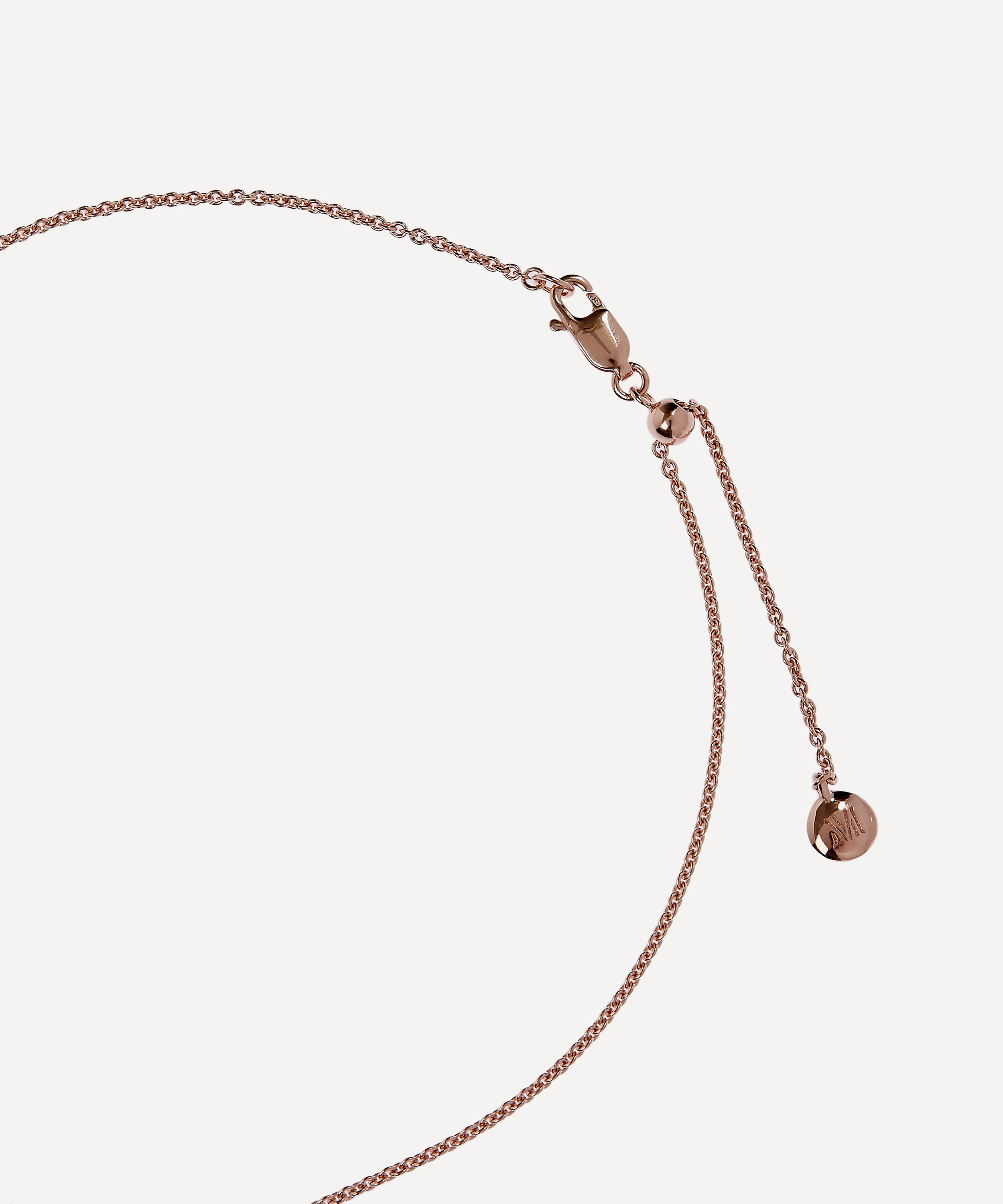 Monica Vinader - Rose Gold Plated Vermeil Silver Siren Rose Quartz Mini Nugget Necklace image number 4
