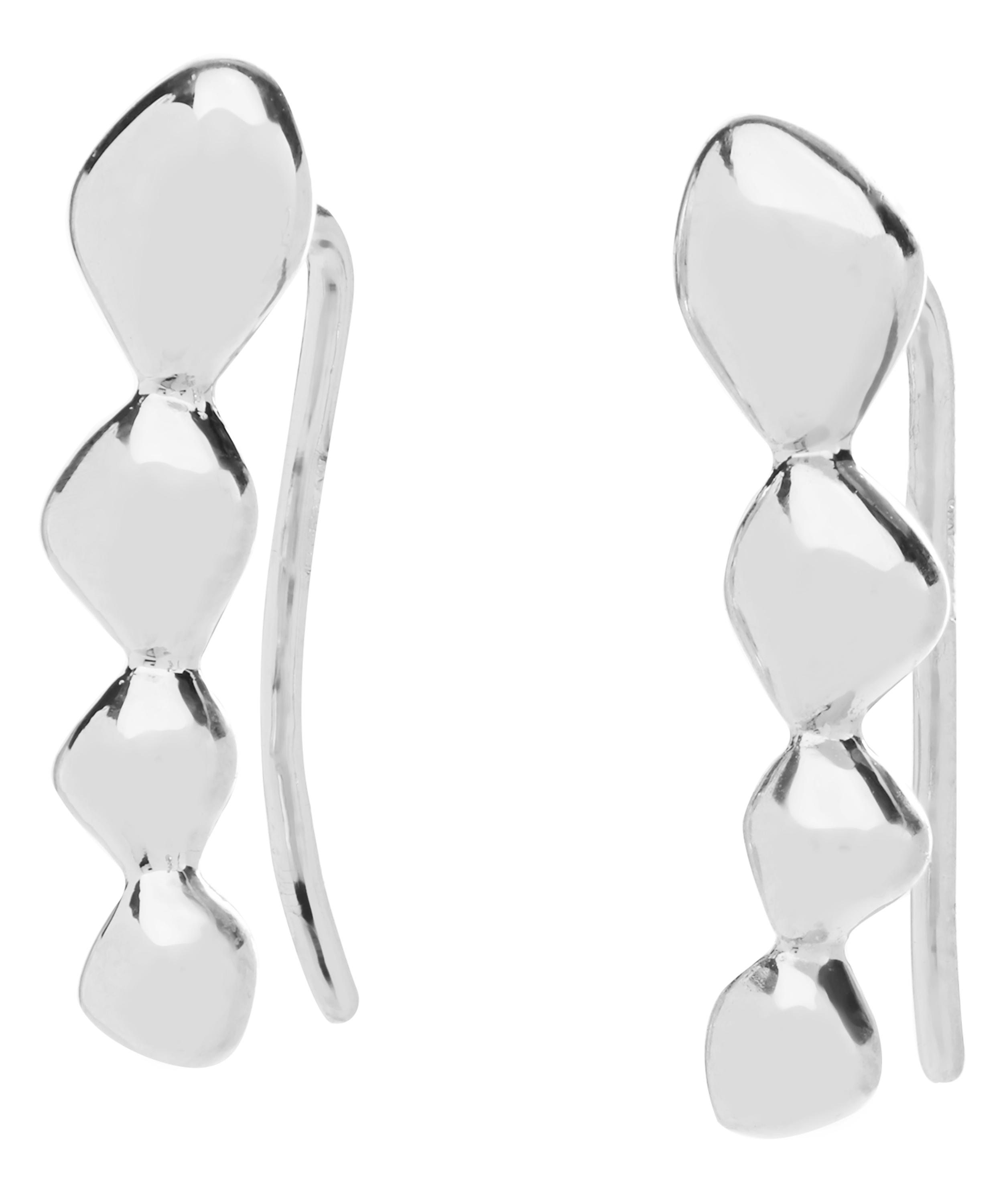 Monica Vinader - Silver Nura Teardrop Climber Earrings image number 2