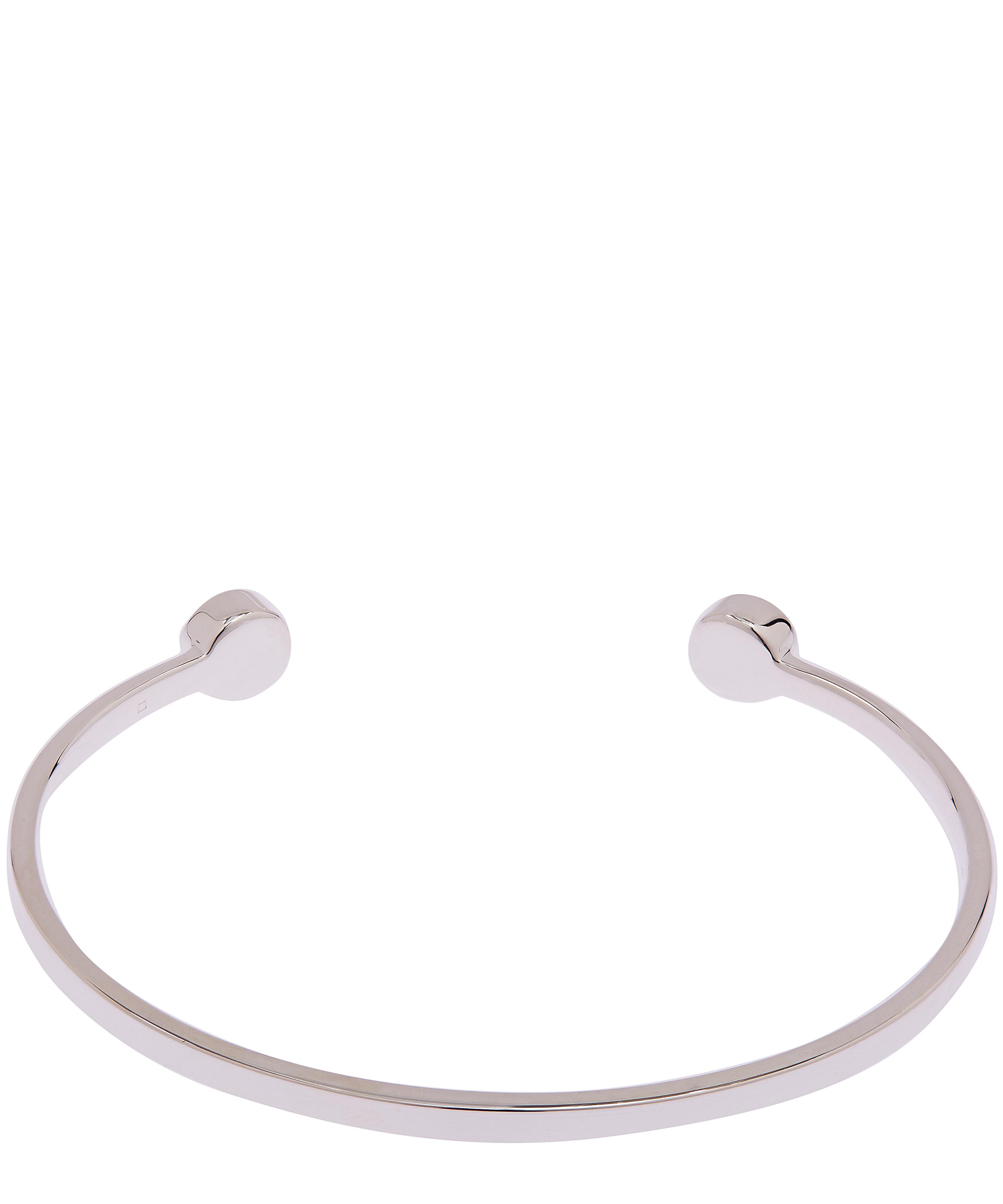 Monica Vinader - Silver Linear Solo Medium Diamond Cuff Bracelet image number 1