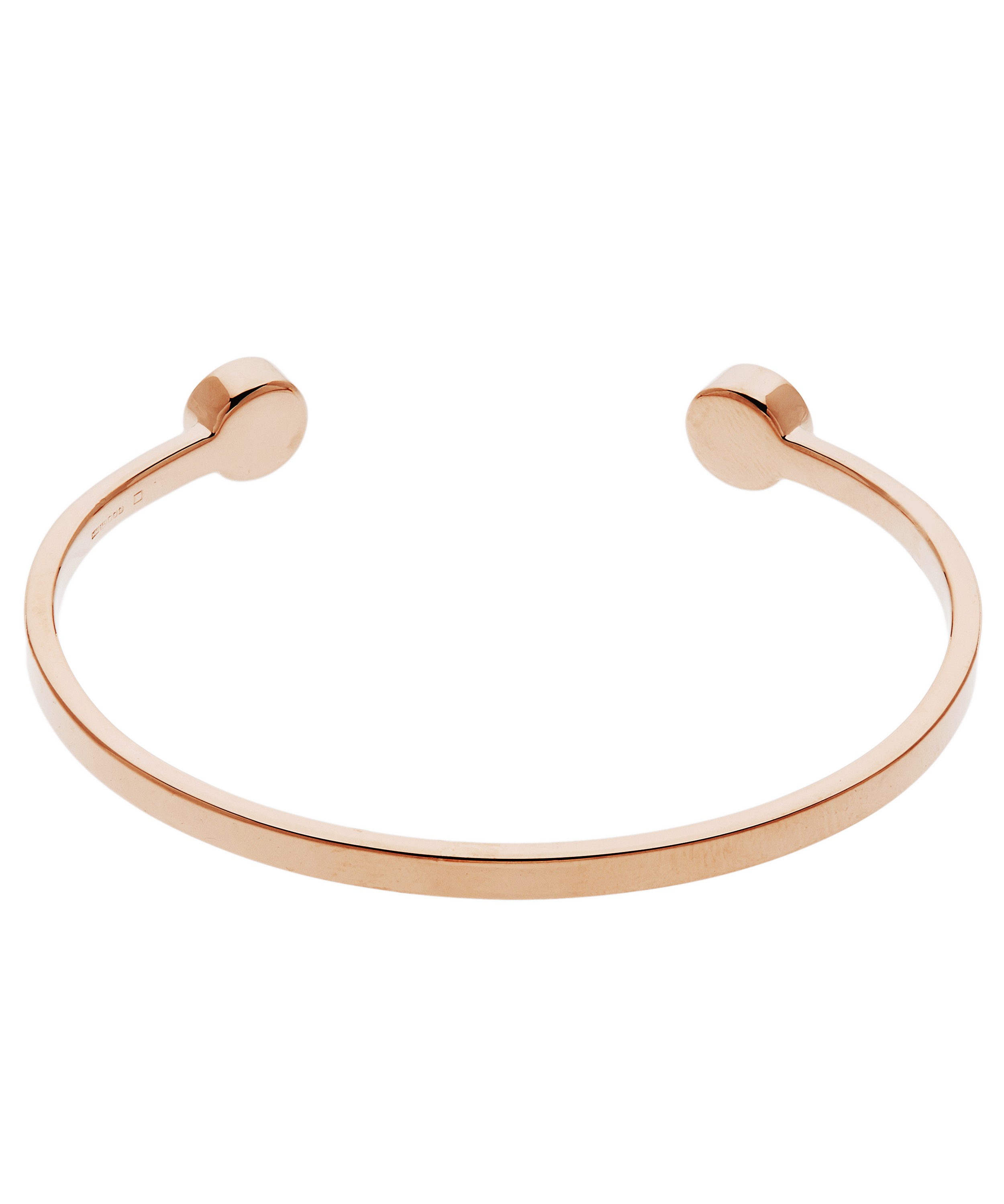 Monica Vinader - Rose Gold Plated Vermeil Silver Linear Solo Small Diamond Cuff Bracelet image number 2
