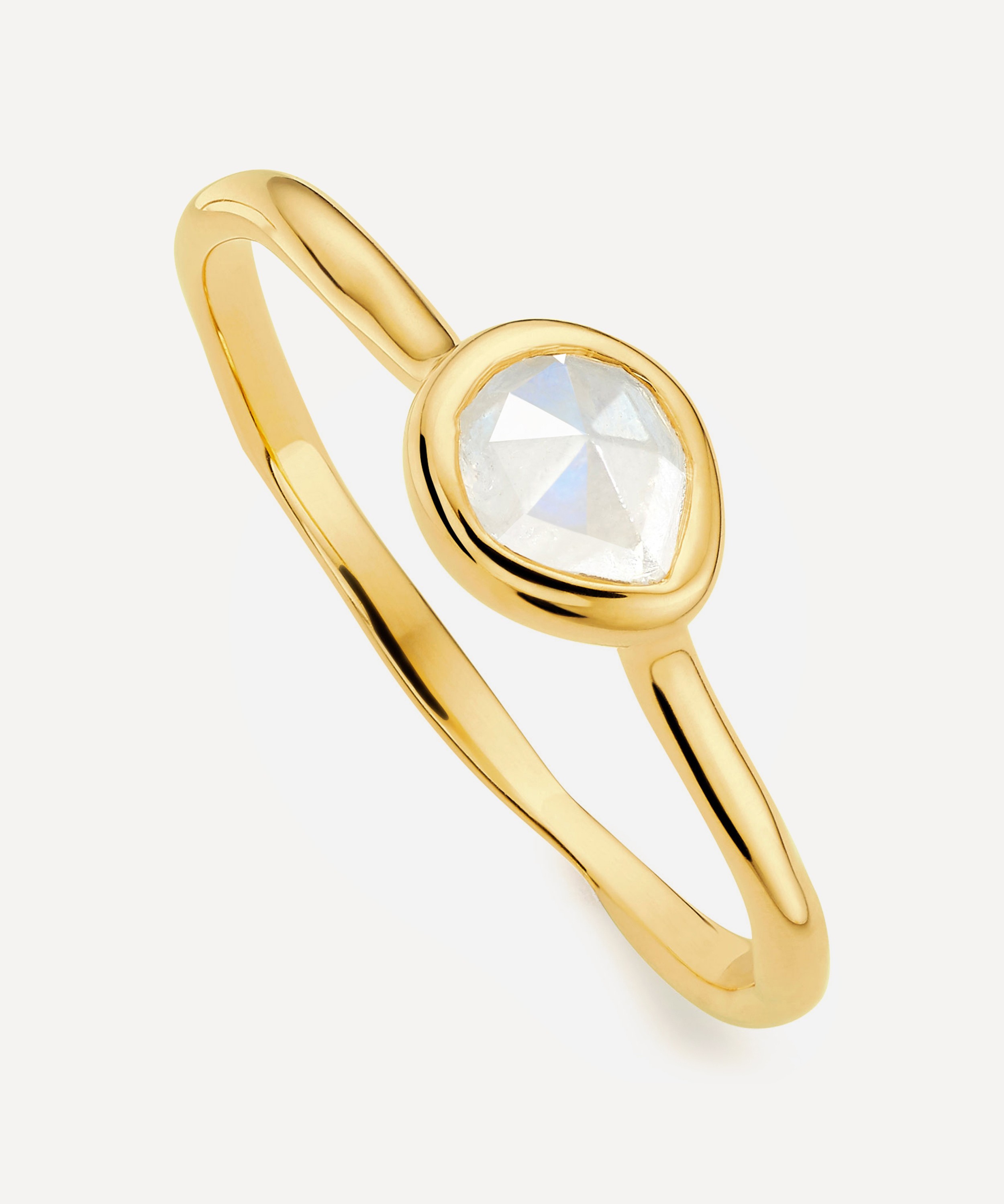 Monica Vinader Gold Plated Vermeil Silver Siren Small Moonstone Stacking  Ring | Liberty