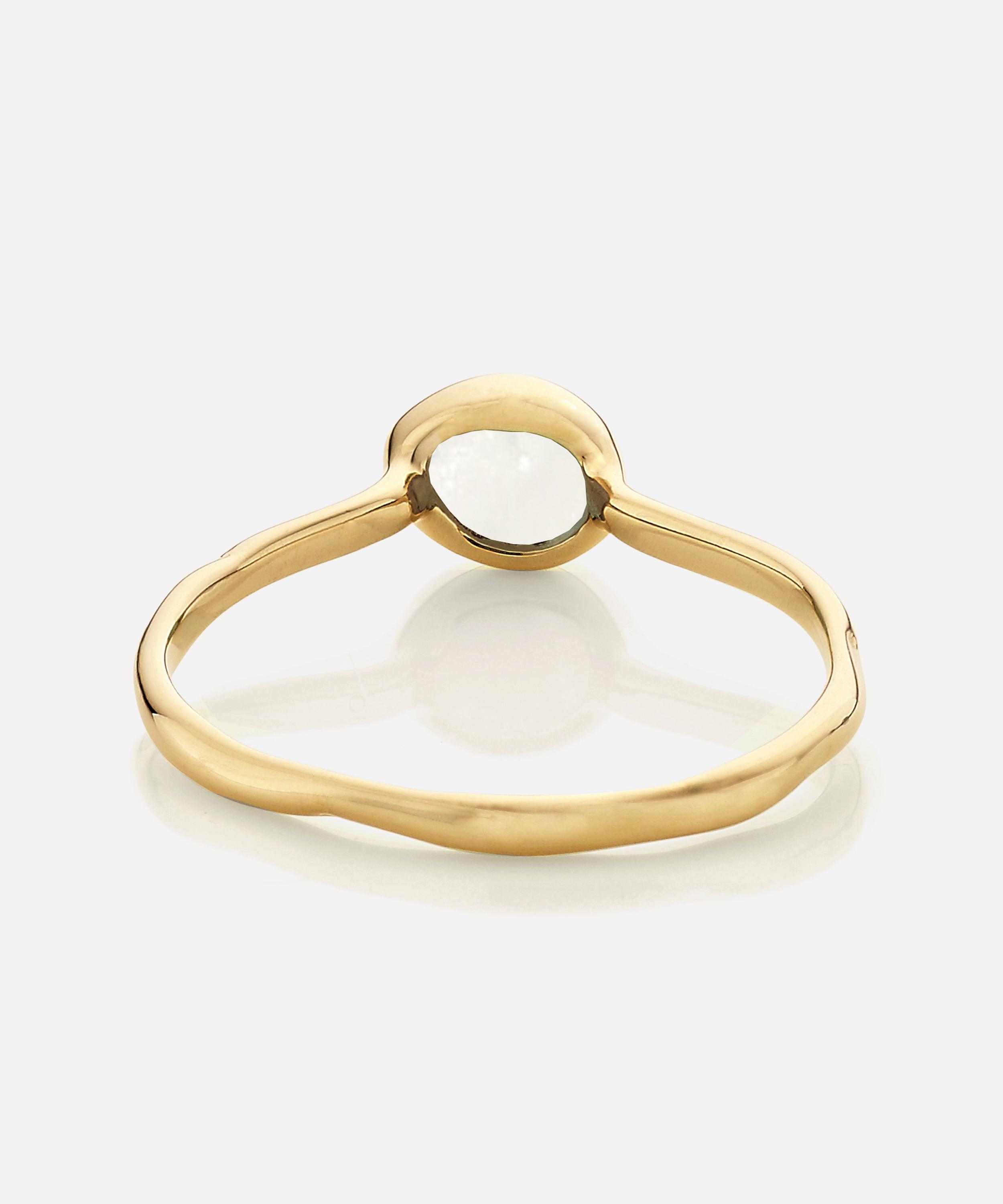 Monica Vinader Gold Plated Vermeil Silver Siren Small Moonstone Stacking  Ring | Liberty