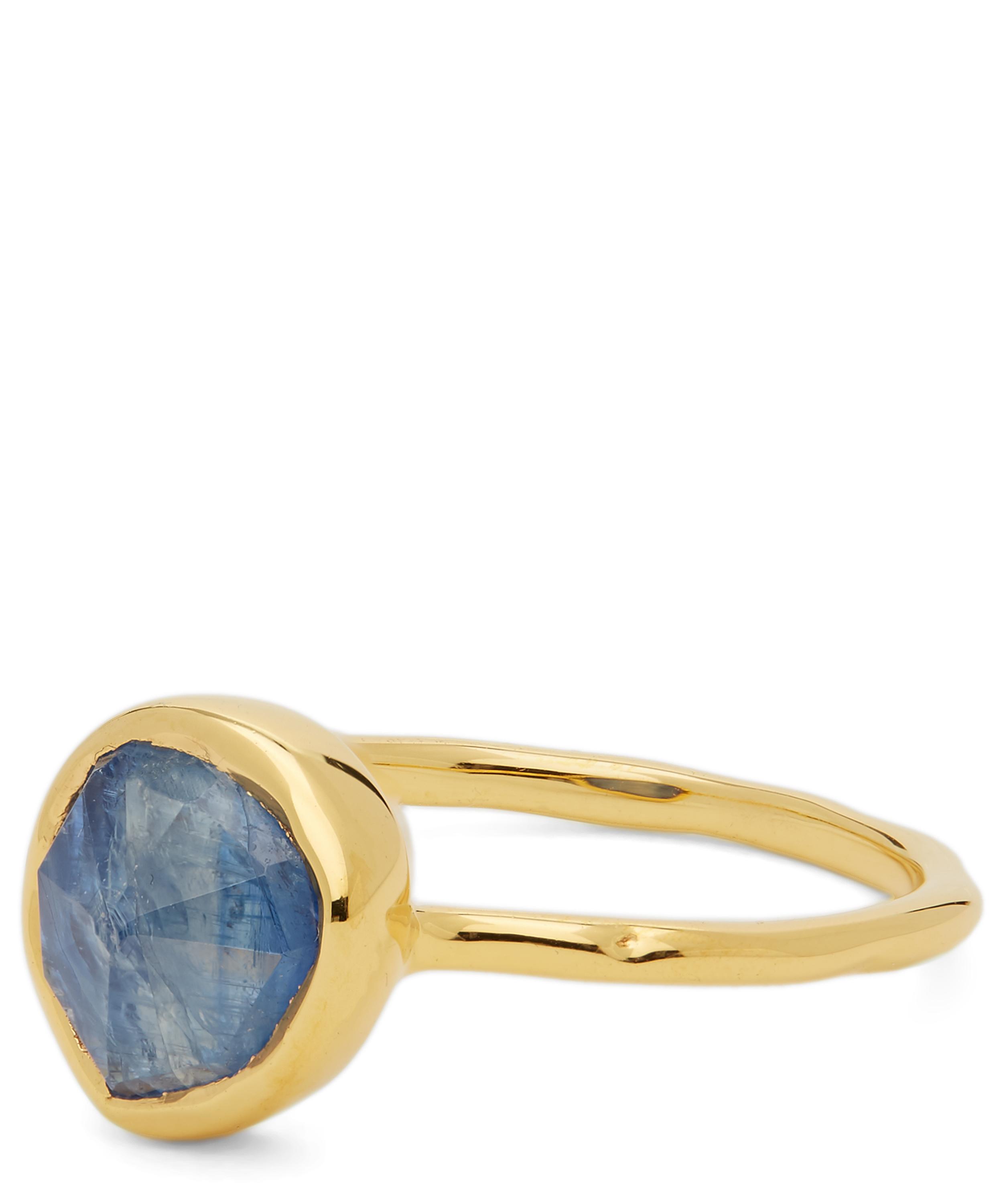 Monica Vinader - Gold Plated Vermeil Silver Siren Kyanite Stacking Ring image number 2
