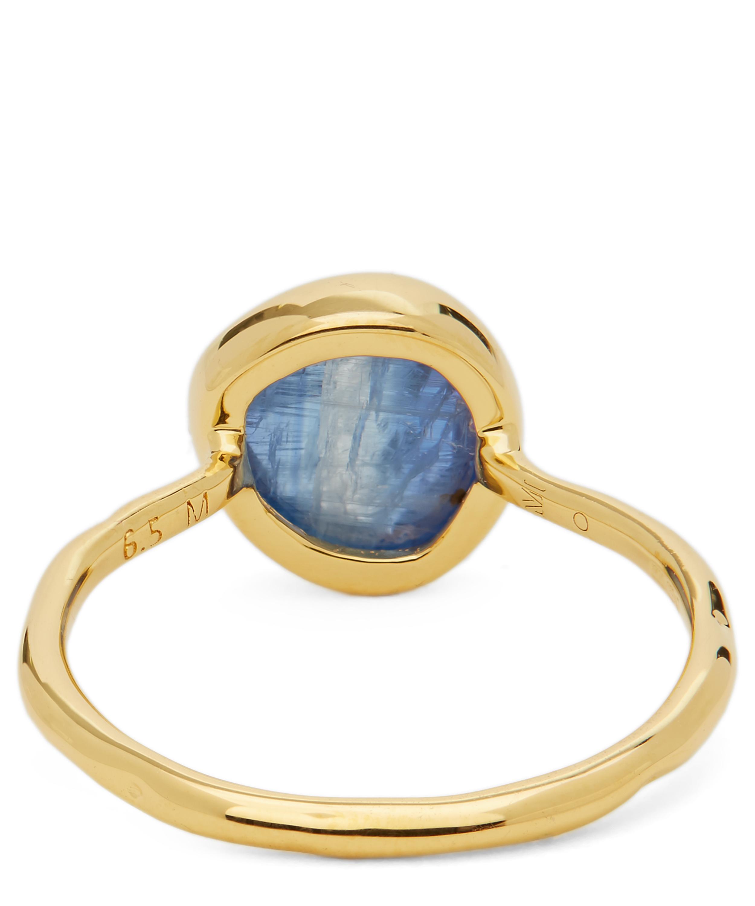 Monica Vinader - Gold Plated Vermeil Silver Siren Kyanite Stacking Ring image number 3